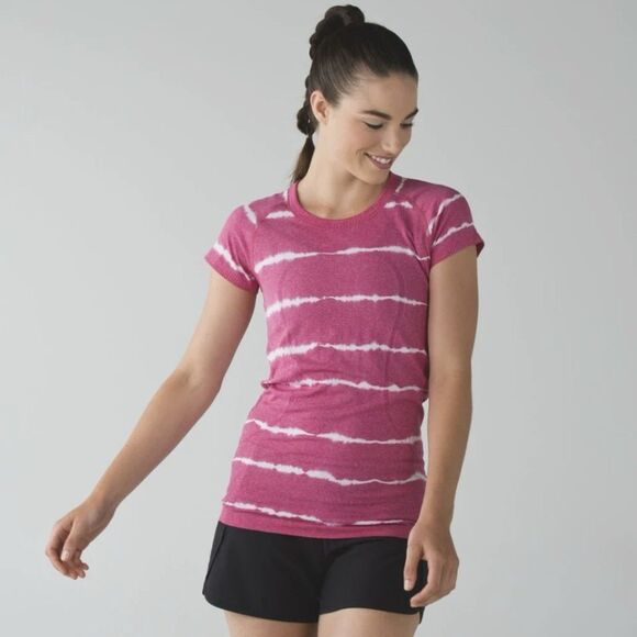 Lululemon Swiftly Tech Short Sleeve Crew T Shirt Cranberry Pink Women's Size 8 - Picture 1 of 8